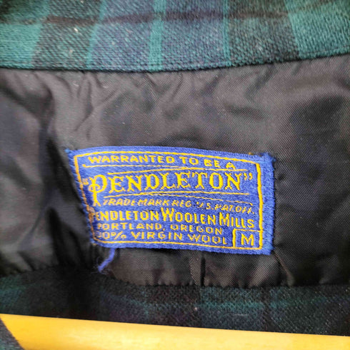 ペンドルトン PENDLETON 60s ブラックウォッチ チェック ウール 開襟 オープンカラーシャツ ボードシャツ メンズ import:M